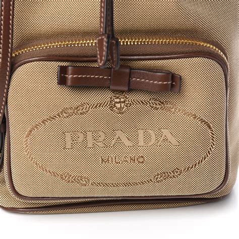 PRADA Jacquard Logo Mini Bucket Crossbody Bag Black